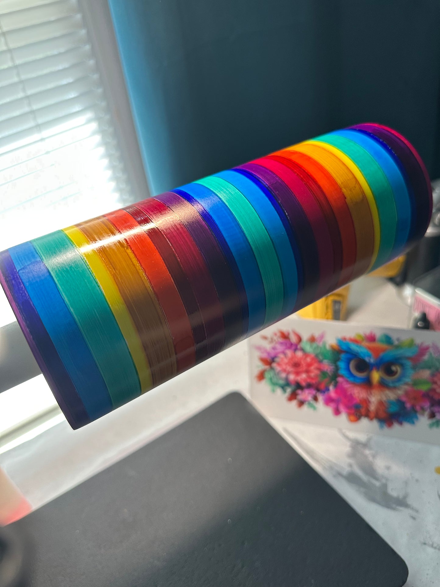 30oz colorful owl serape