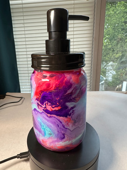 Pink, purple and blue